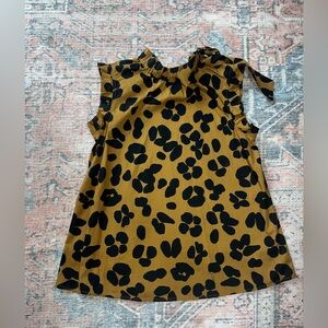 Who What Wear Animal Print Blouse in Black and Brown sleveless extra small